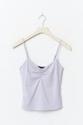 Soft yoga ruched singlet - Dusty purple