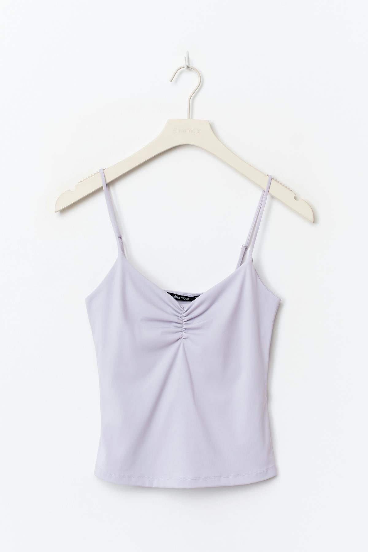 Soft yoga ruched singlet - Dusty purple