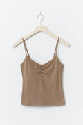 Soft yoga ruched singlet - Espresso brown