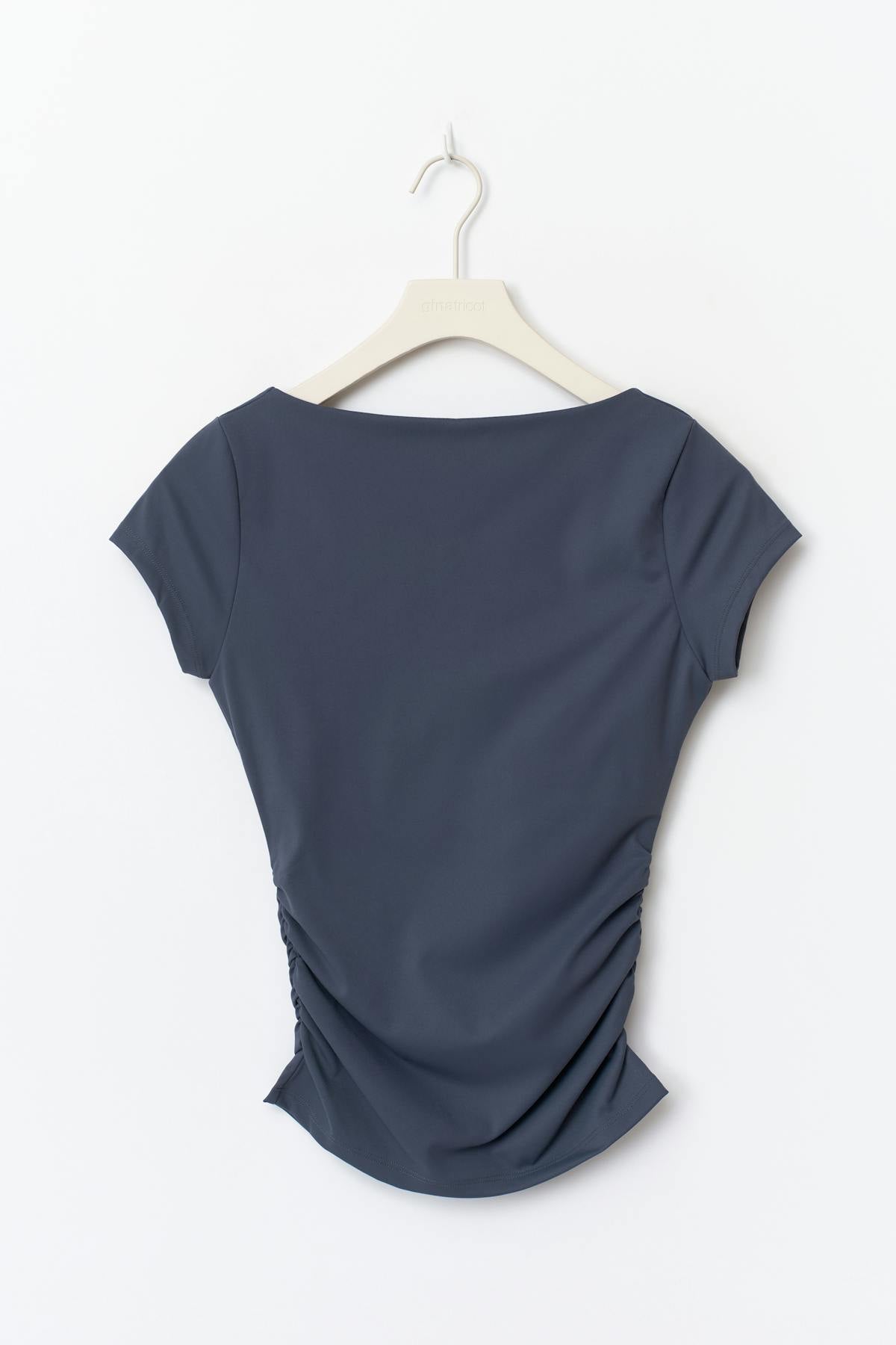Scooped back yoga top - Dusty blue