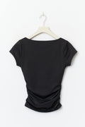 Scooped back yoga top - Noir