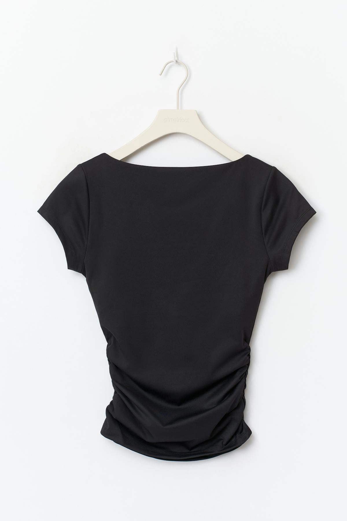 Scooped back yoga top - Noir
