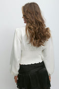 14+ satin smock blouse - Gardenia