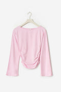 Y ruched long sleeve top - Rose