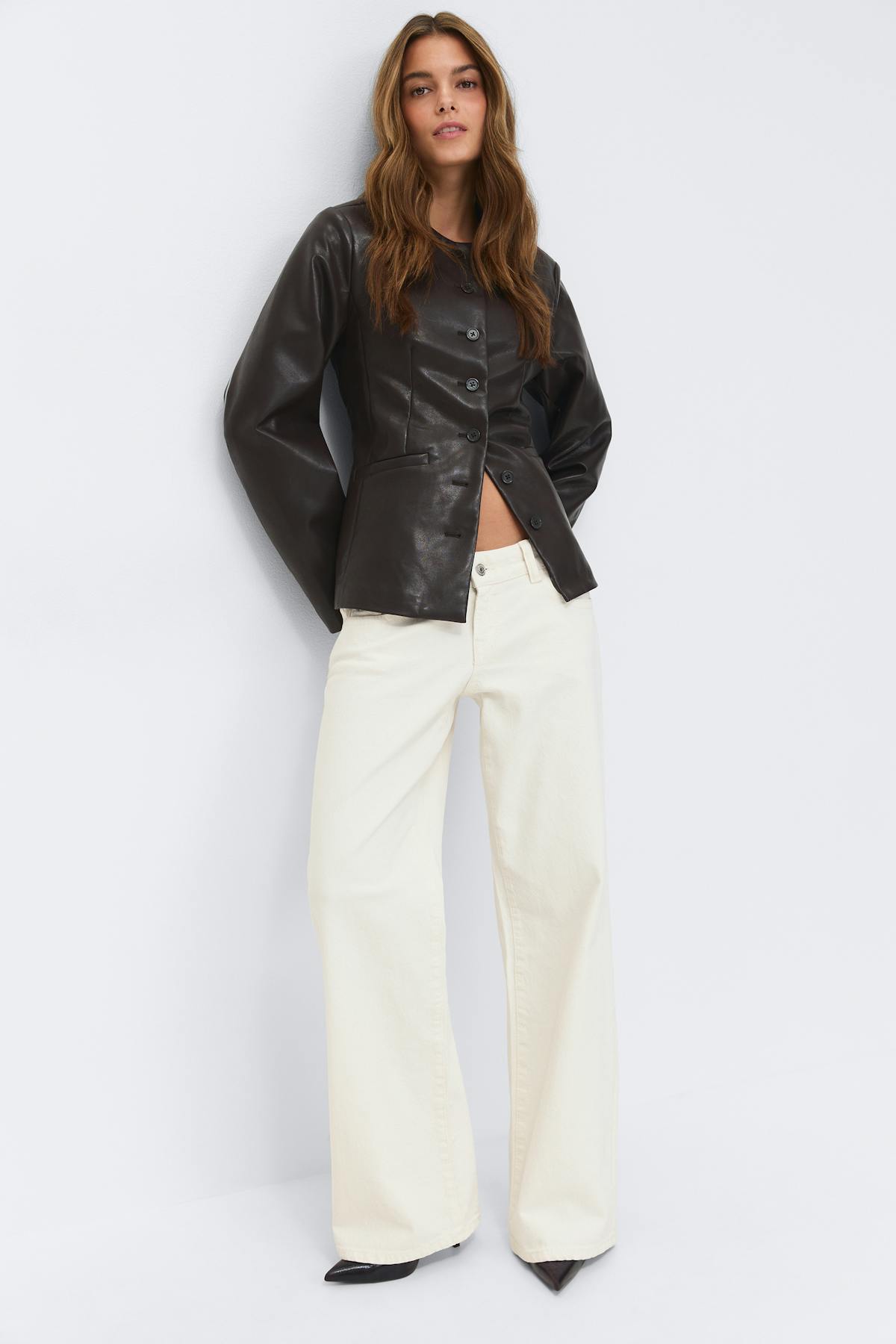 Ultra low wide jeans - Gris