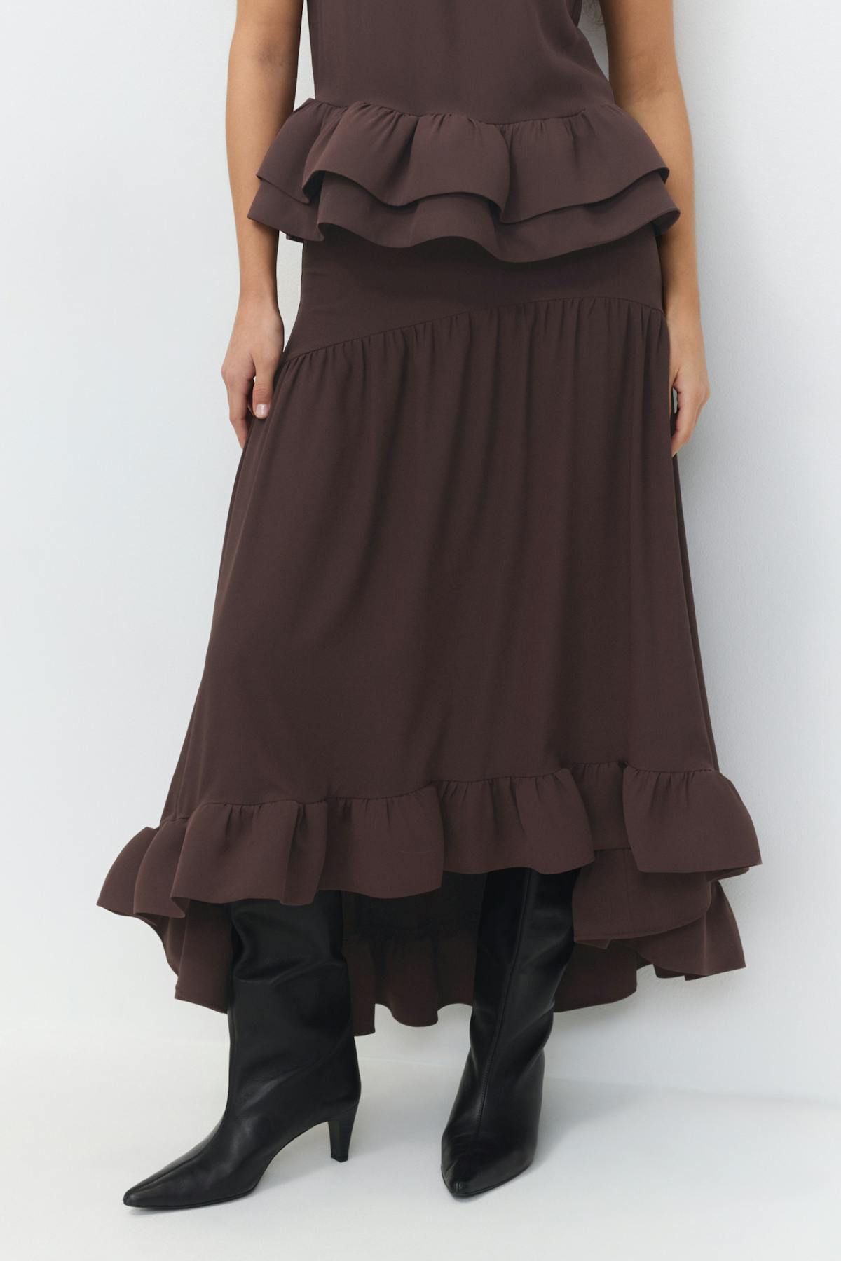 Flounce skirt - Chocolate plum