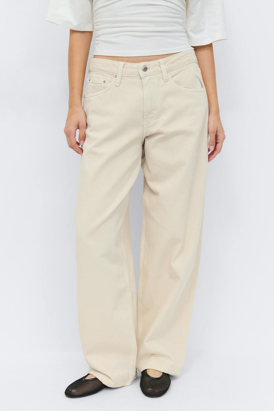 Baggy-crush jeans - Butter yellow