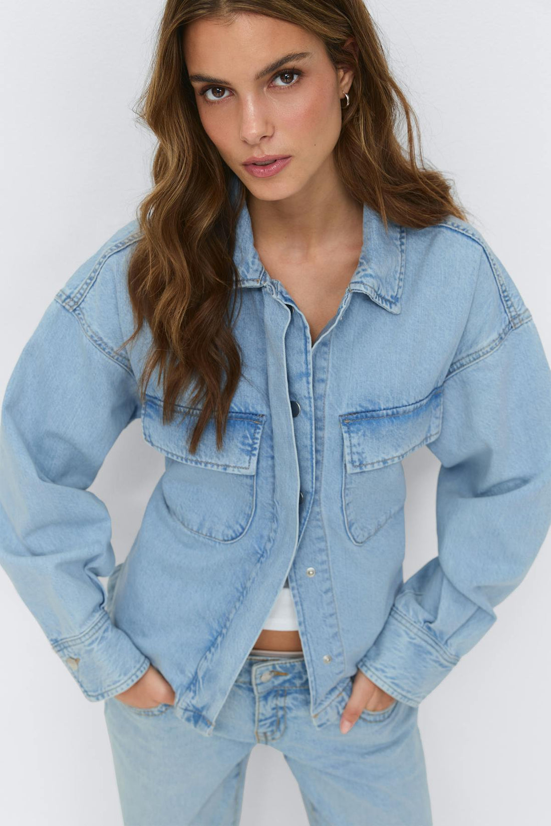 Tie denim shirt - Bleu clair
