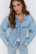 Tie denim shirt - Bleu clair