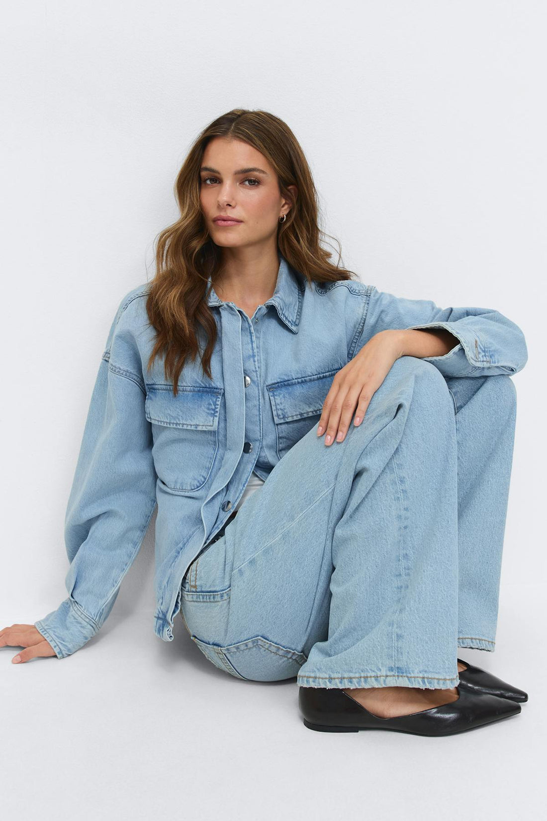 Tie denim shirt - Bleu clair