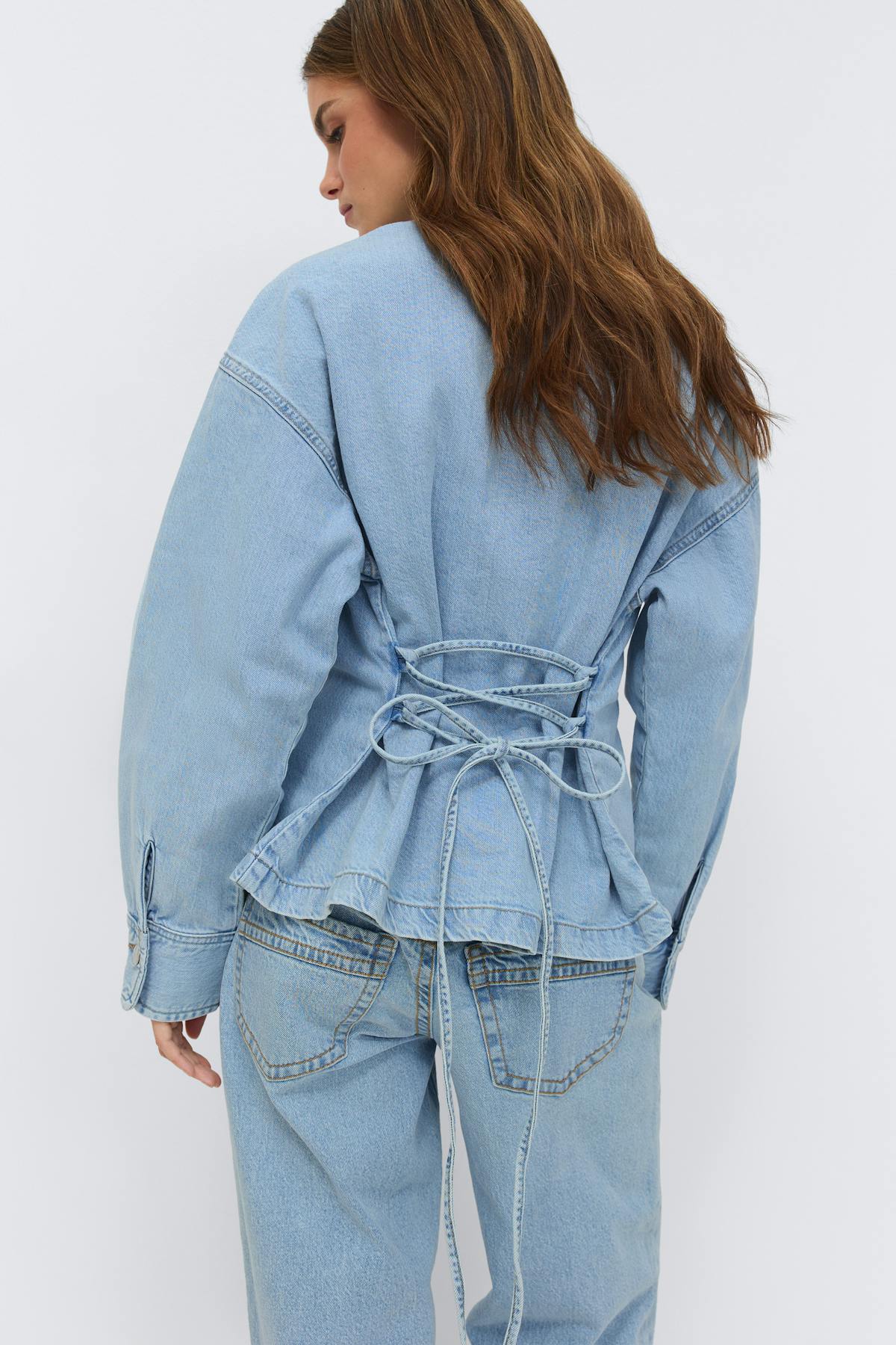 Tie denim shirt - Bleu clair