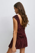 Y sequin open back dress - Rouge foncé
