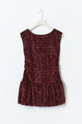 Y sequin open back dress - Rouge foncé