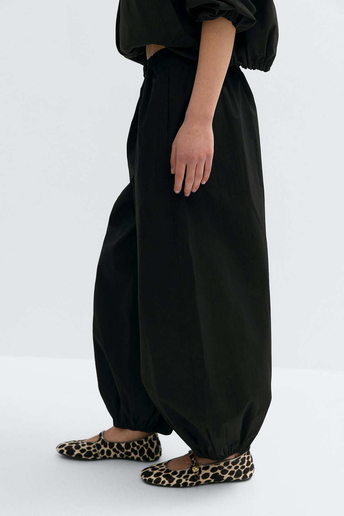 Mid waist balloon trousers - Noir