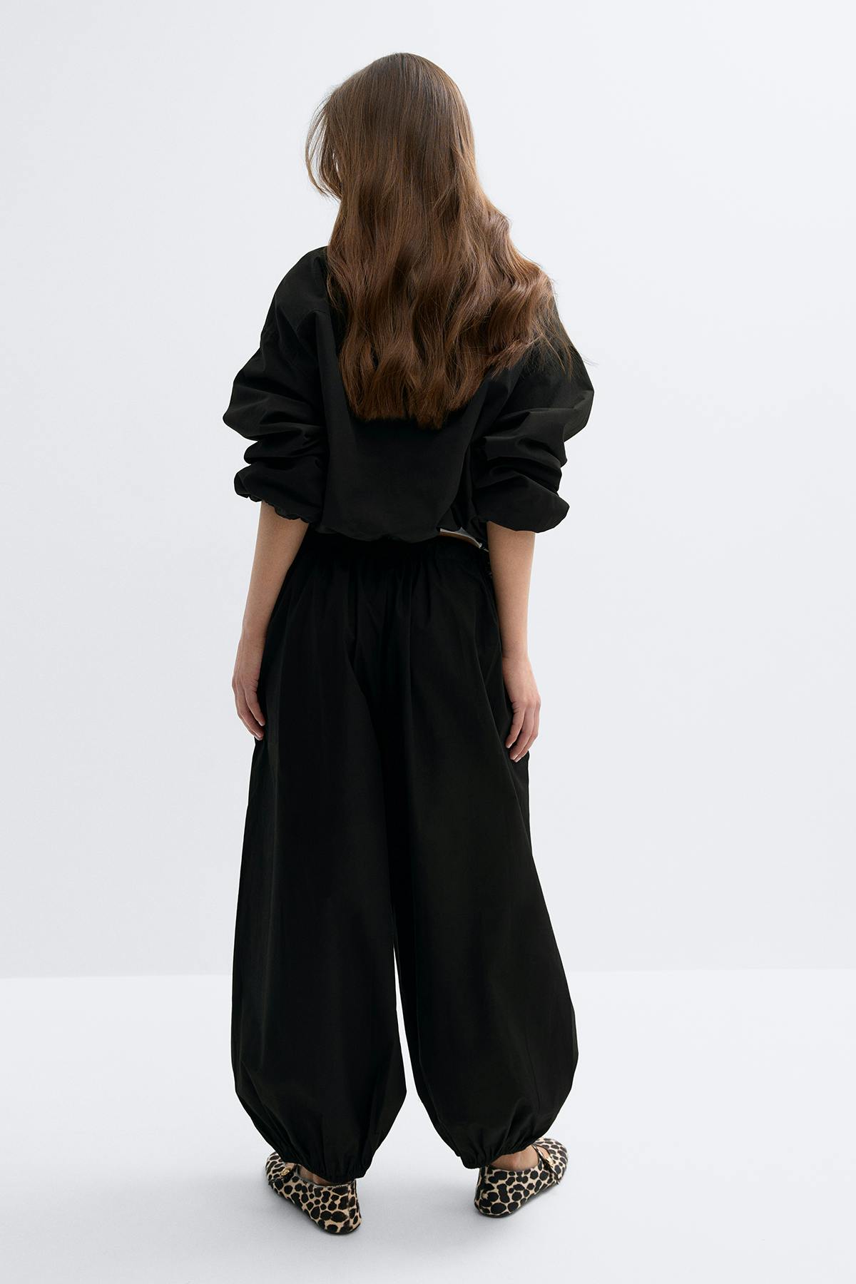 Mid waist balloon trousers - Noir