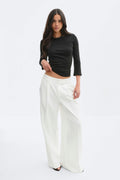 Mid waist pleated trousers - Noir