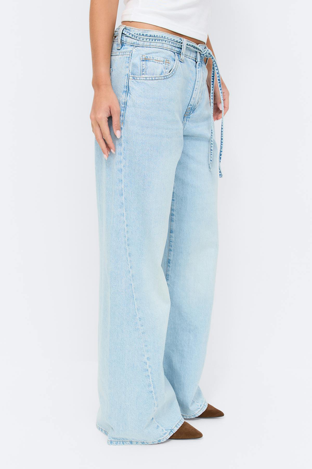 Twisted wide jeans - Blanc cassé