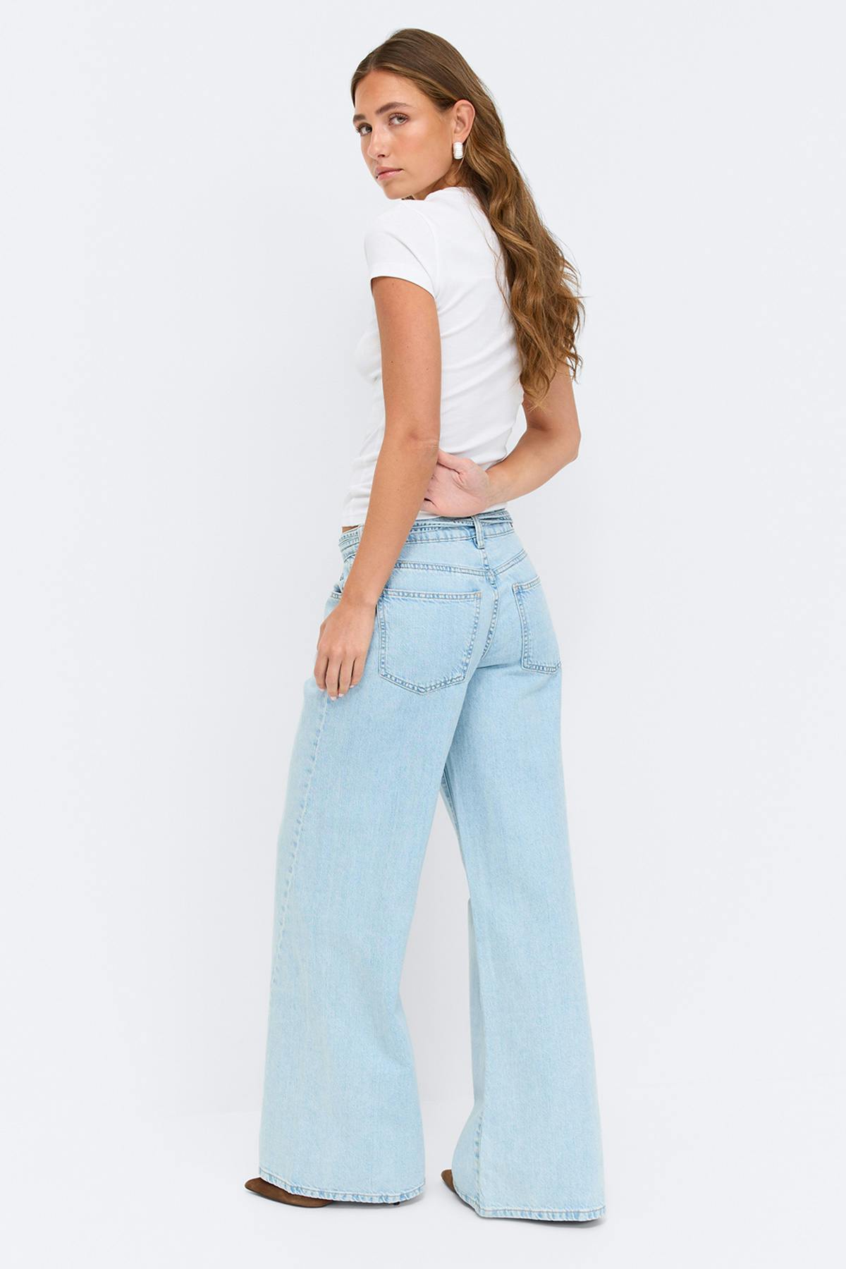 Twisted wide jeans - Blanc cassé