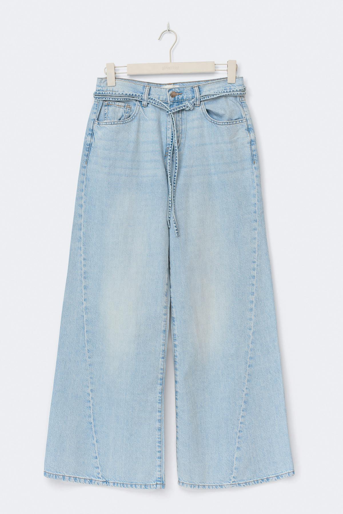 Twisted wide jeans - Bleu clair