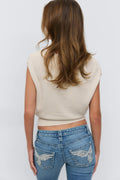 14+ knitted cape top - Beige clair