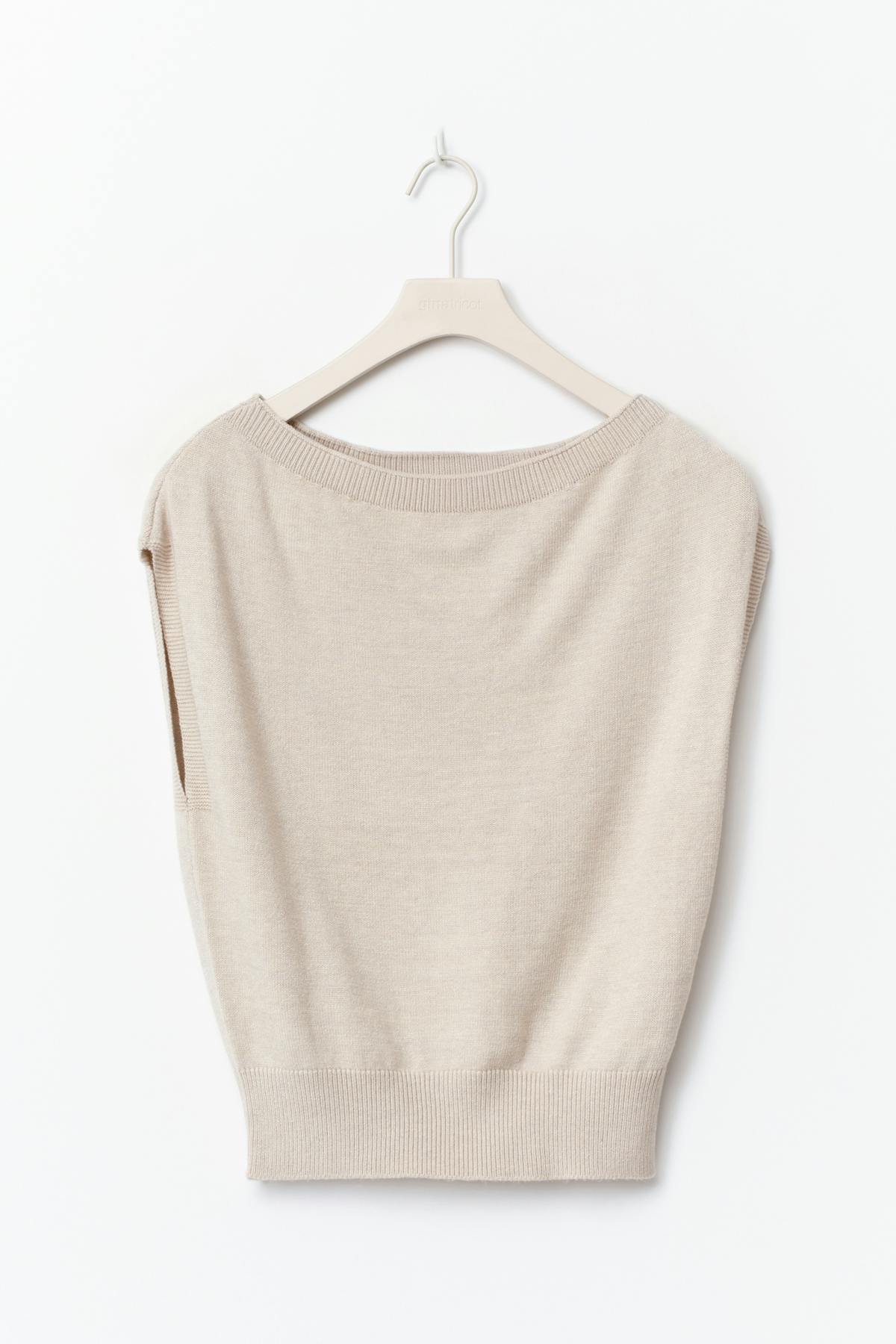 14+ knitted cape top - Beige clair