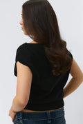 14+ knitted cape top - Noir