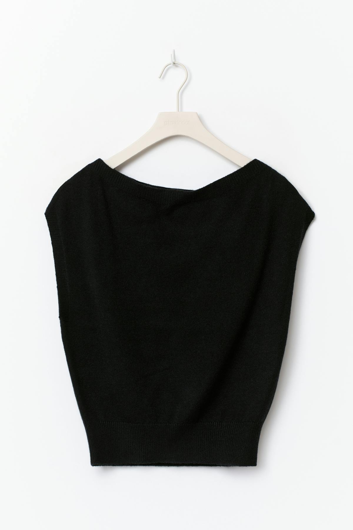 14+ knitted cape top - Noir
