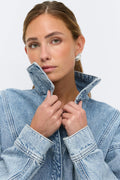 Sculpted denim jacket - Cold blue