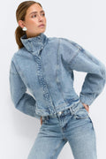 Sculpted denim jacket - Cold blue