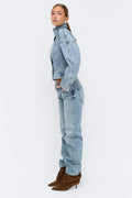 Sculpted denim jacket - Cold blue