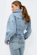 Sculpted denim jacket - Cold blue