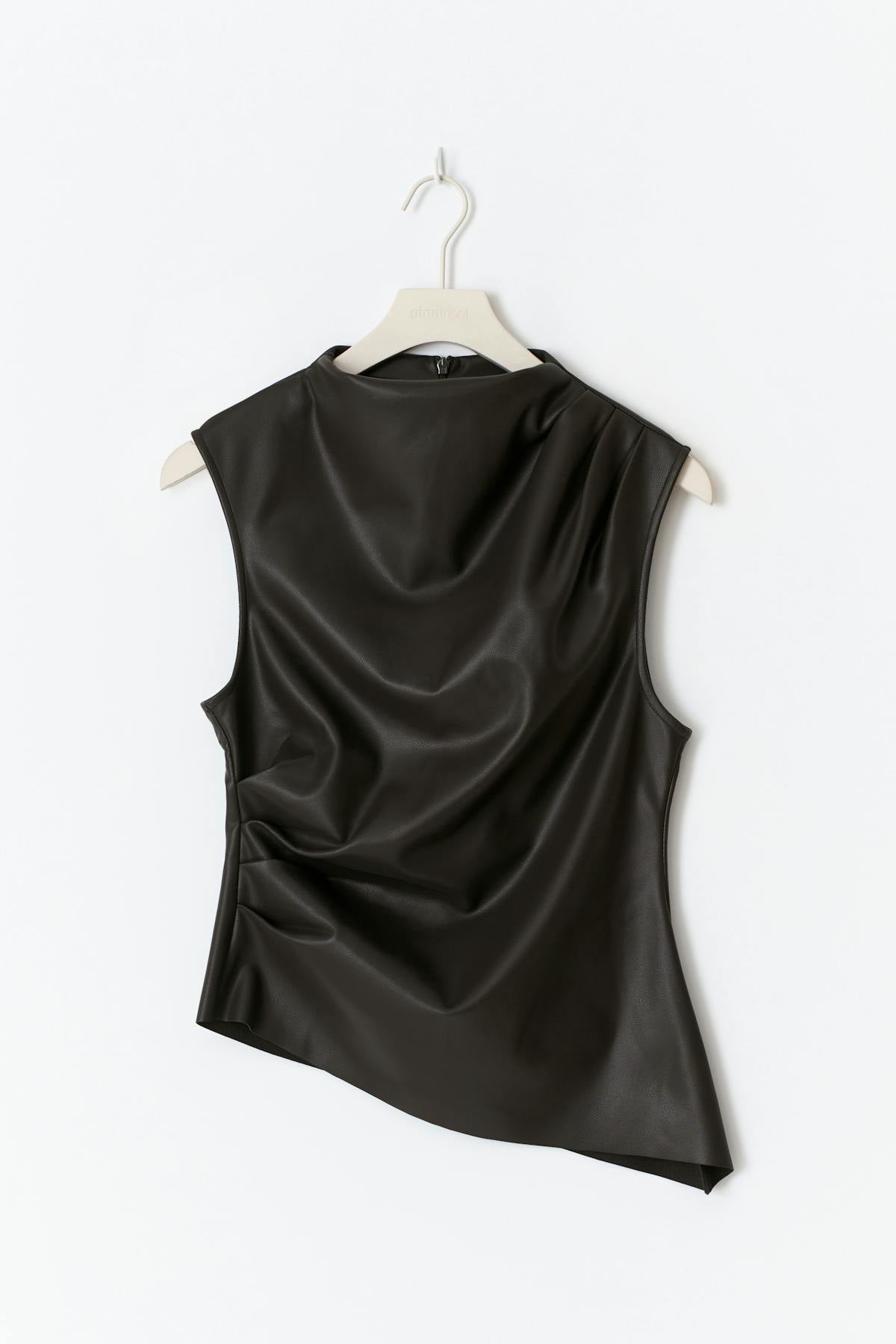 Drapy pu tank - Marron foncé