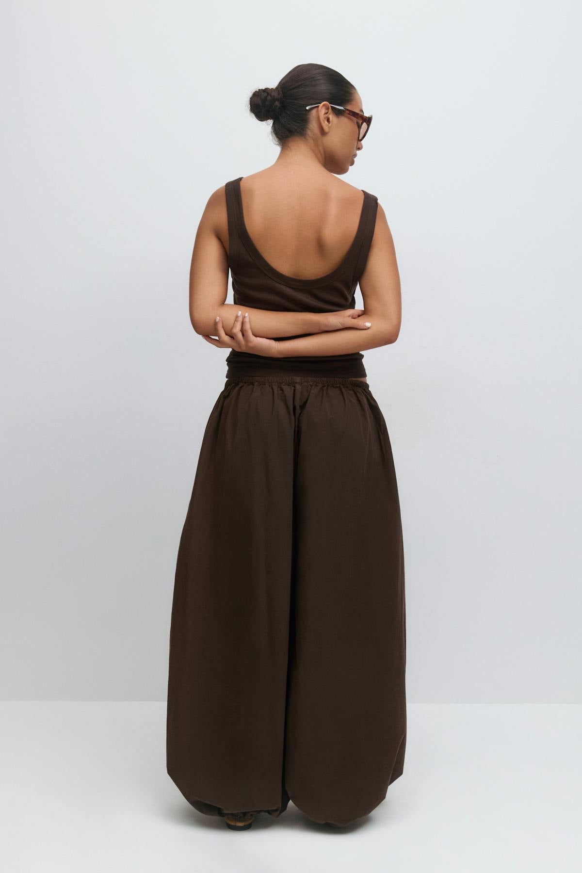 Wide balloon trousers - Marron