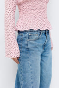 Long sleeve smock top - Noir