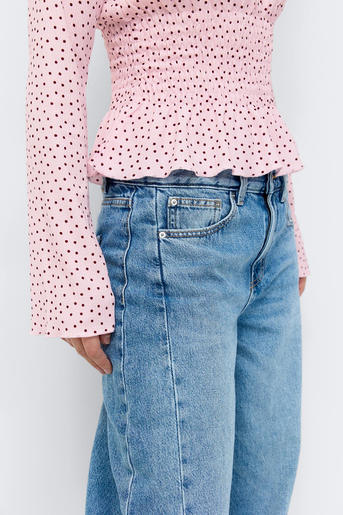 Long sleeve smock top - Noir
