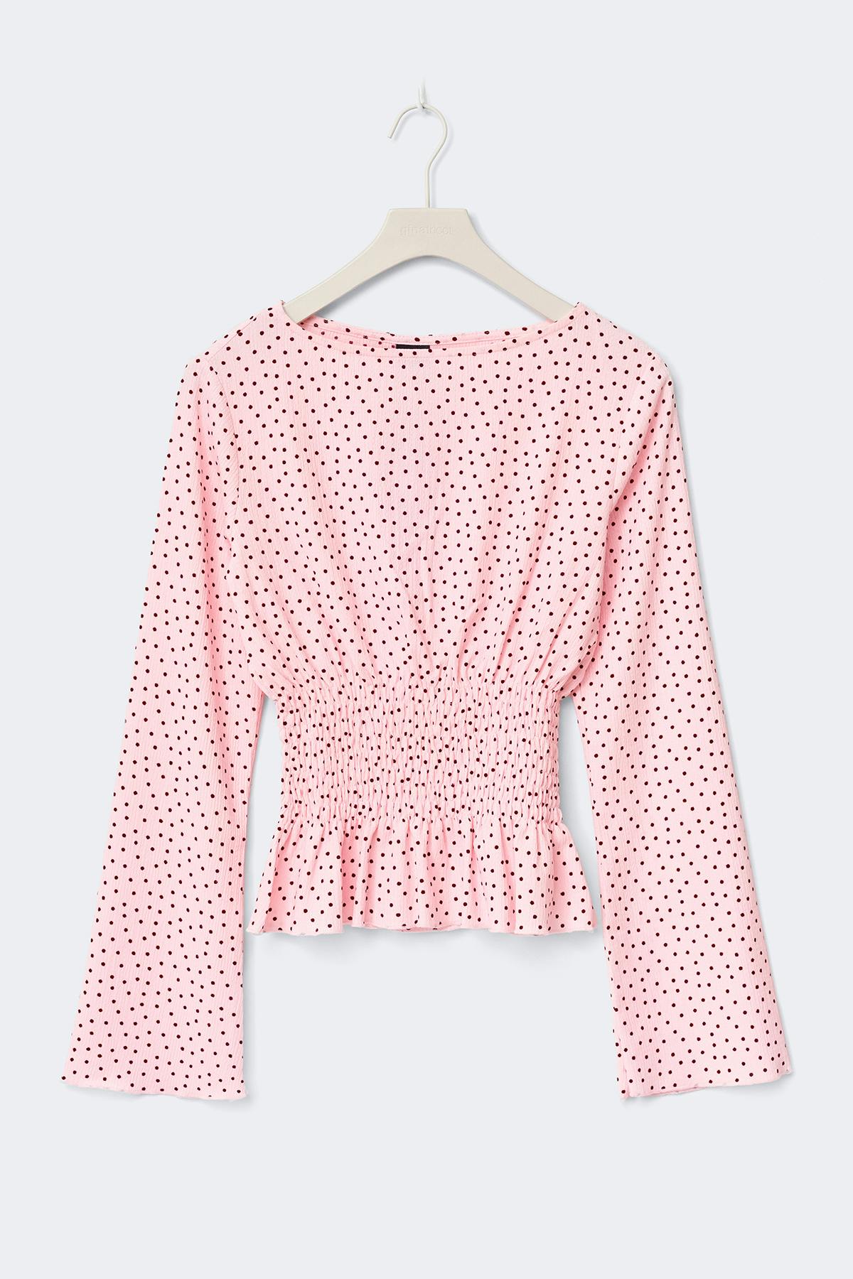 Long sleeve smock top - Noir