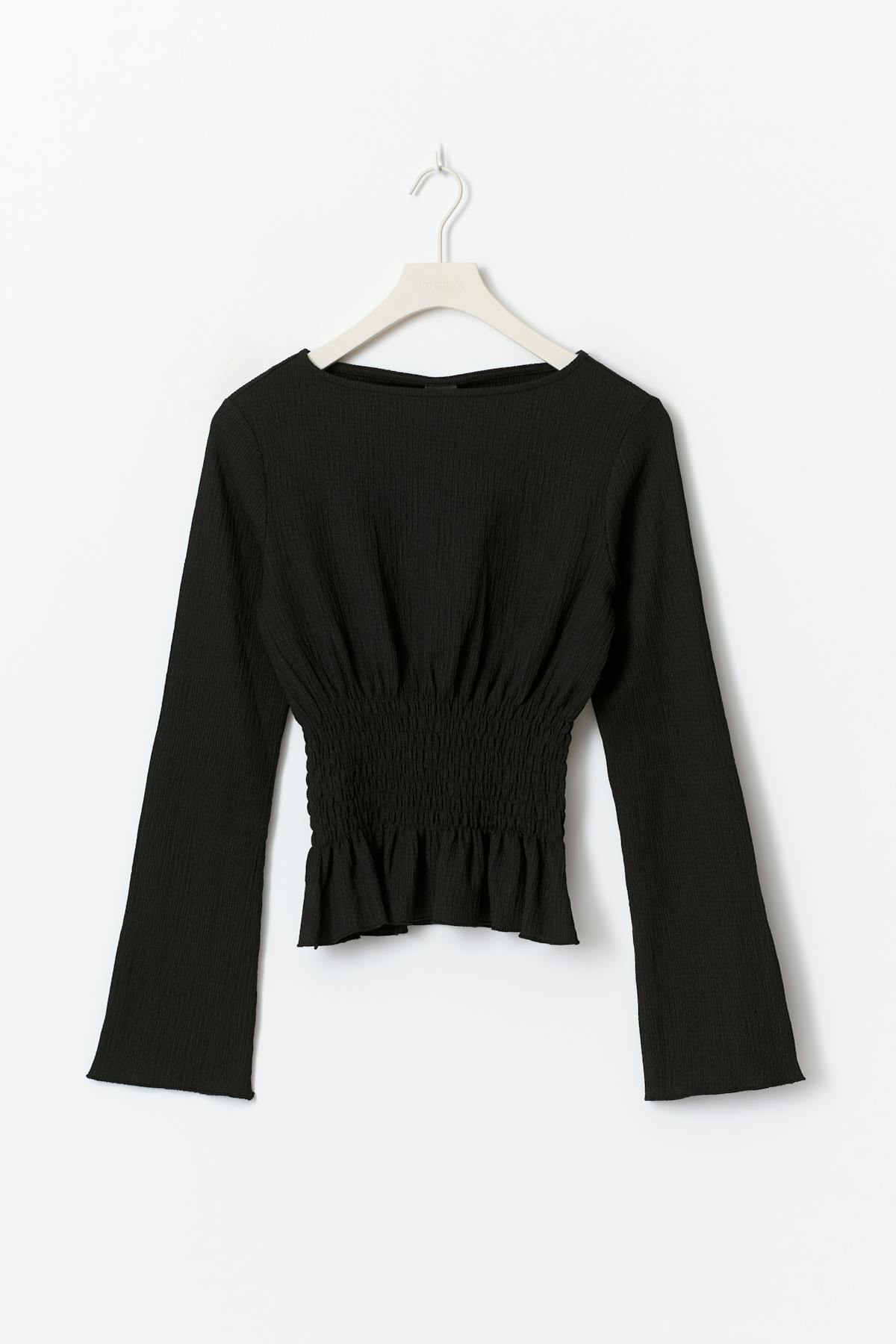 Long sleeve smock top - Noir