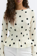Long sleeve smock top - Ab crystal