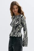Long sleeve smock top - Pink dot