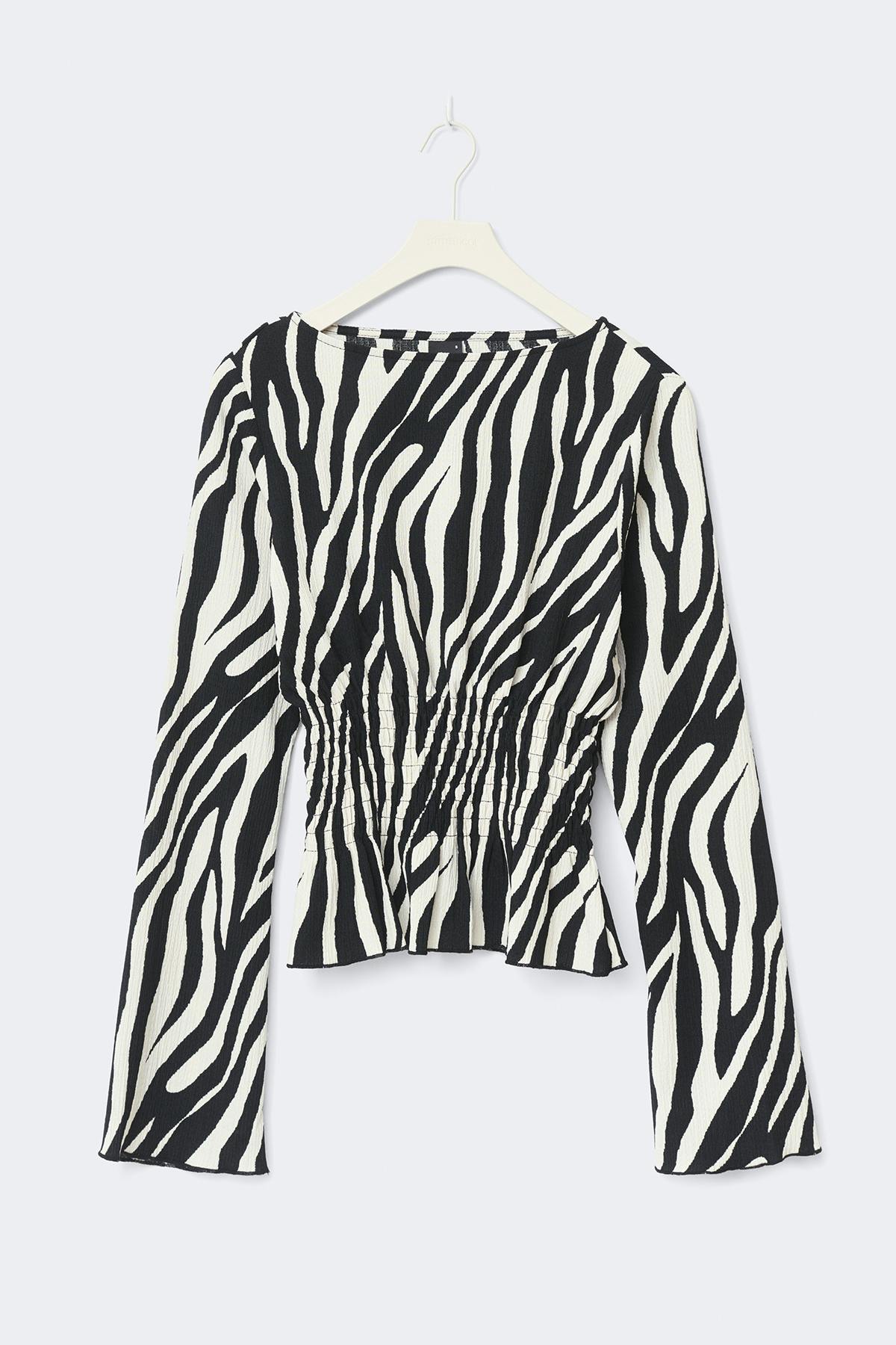 Long sleeve smock top - Ab crystal