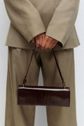 Small patent shoulder bag - Bordeaux