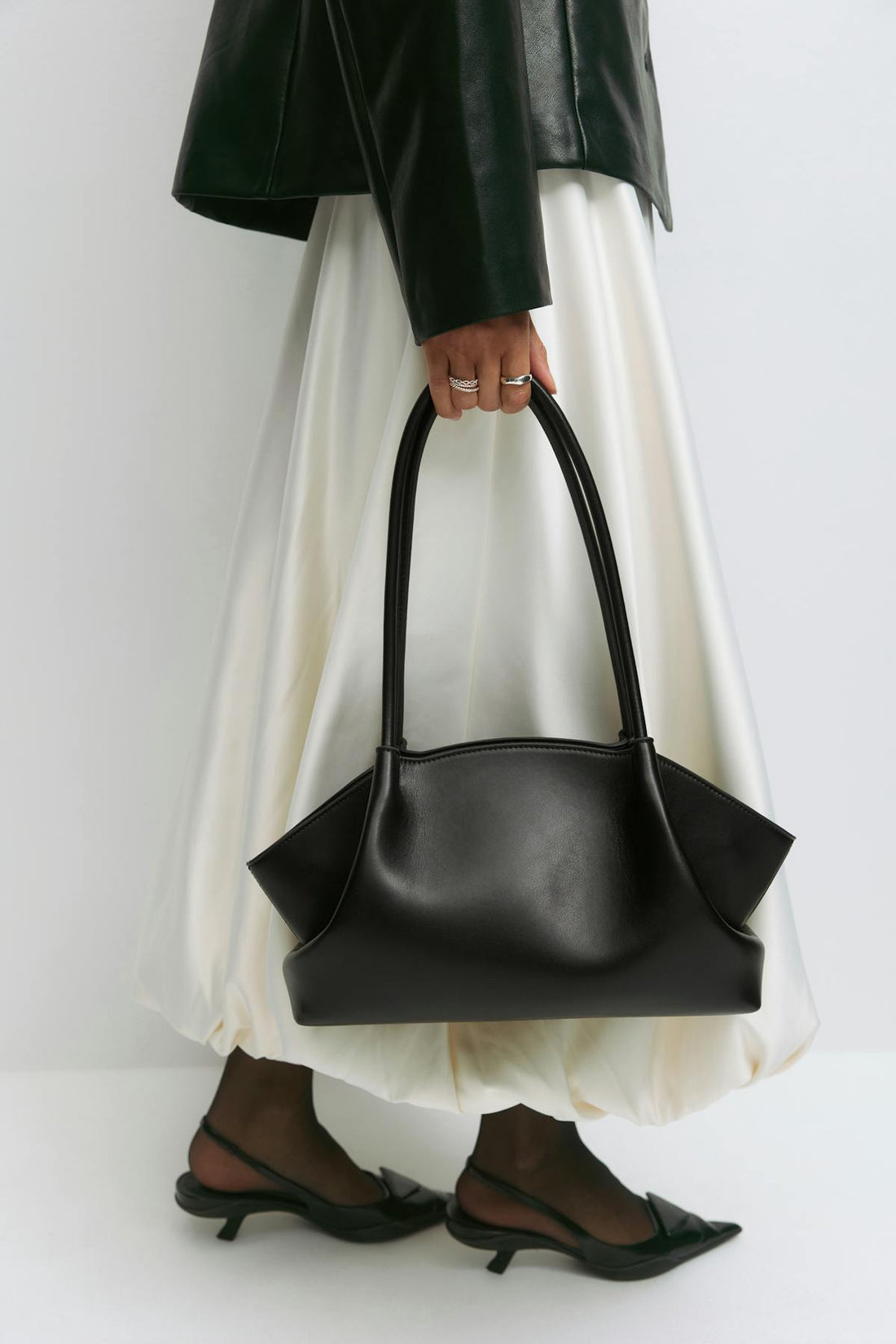 Fold detail shoulder bag - Noir