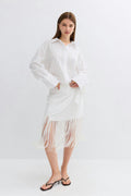 Structured skirt - White/stripe