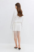 Structured skirt - White/stripe