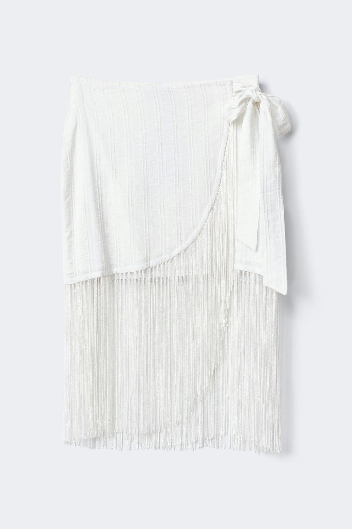 Structured skirt - White/stripe