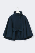 Short cape trench jacket - Bleu marine