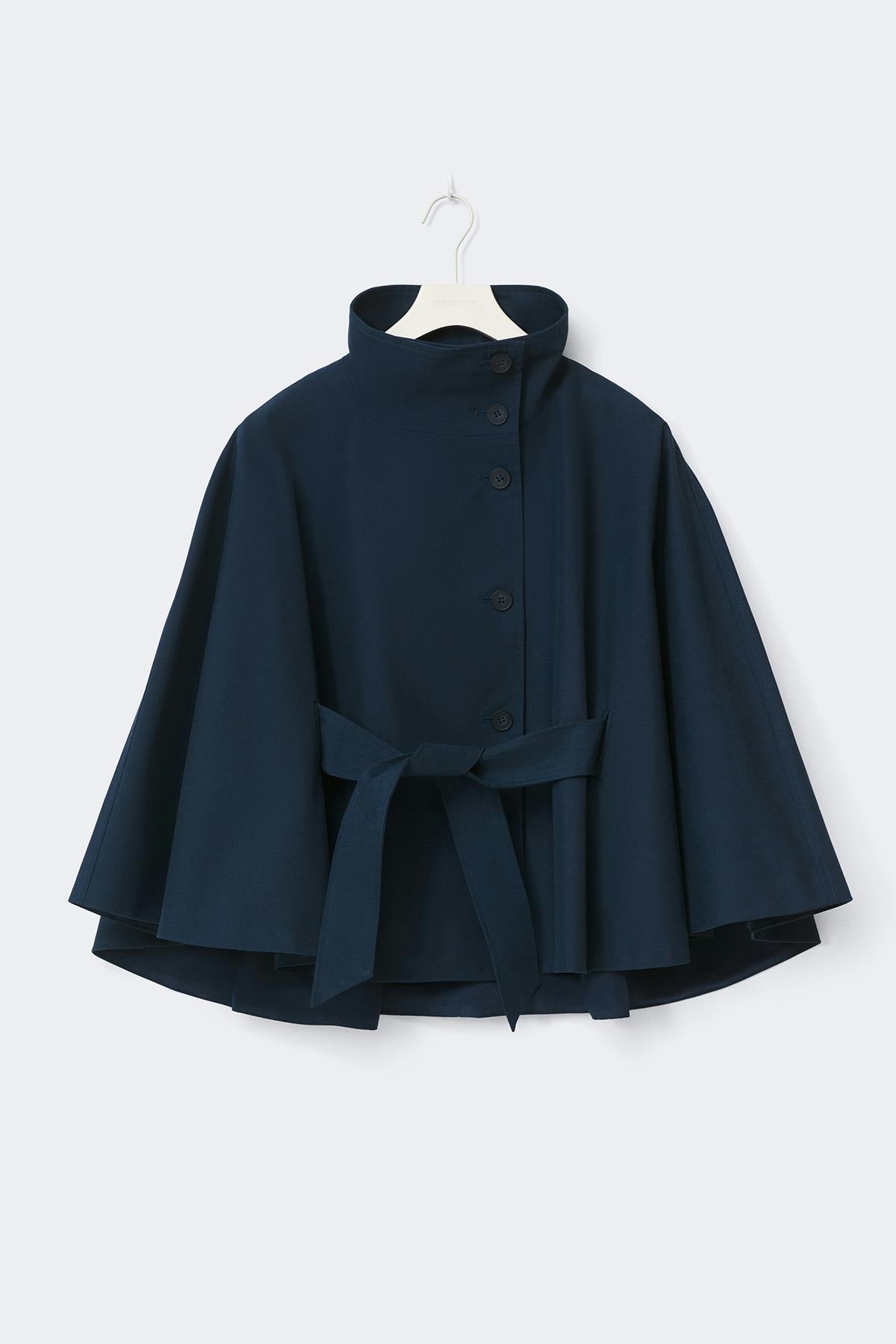 Short cape trench jacket - Bleu marine