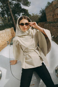 Short cape trench jacket - Noir