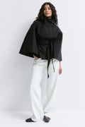 Short cape trench jacket - Noir