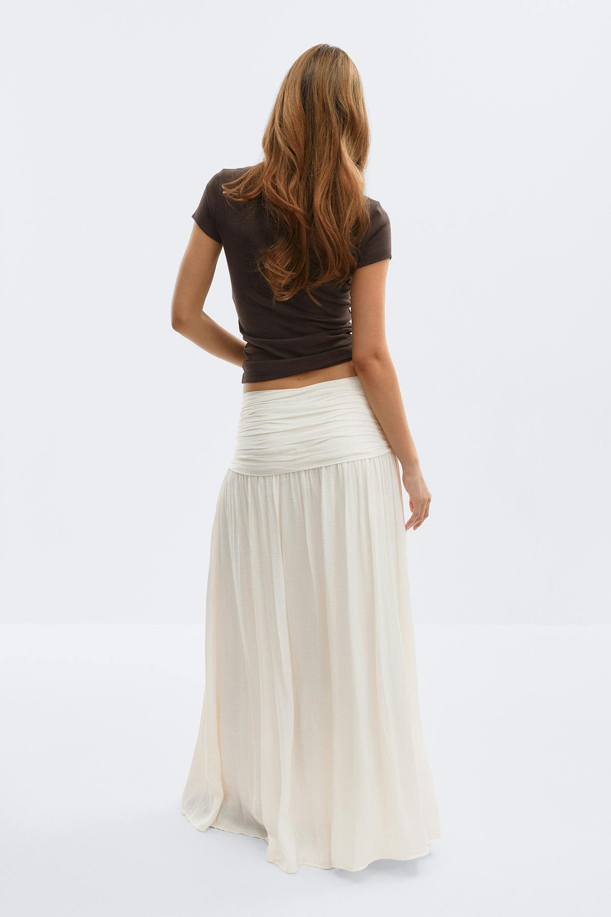 Dropped waist skirt - Creme